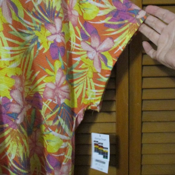 Time and Tru NEW beach coverup soft stretchy floral lightweight size 1x - Picture 3 of 7